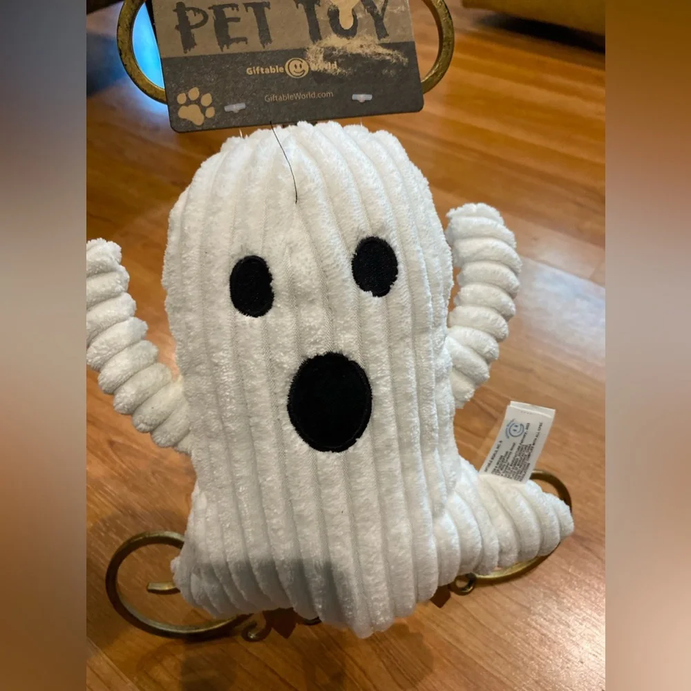 Brand New Giftable Ghost Dog Toy With Squeaker 9”.